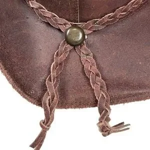 Unisex Brown Genuine Leather Western Hat Small Country Braided Metal Star Texas Unbranded | Accessories | Unisex Brown Genuine Leather  main image 2
